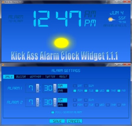 Kick Ass Alarm Clock Widget 1.1.1