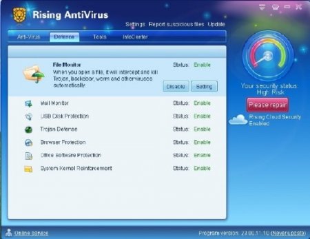 Rising Antivirus 2011 Free 23.00.42.11