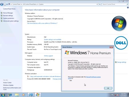 Windows 7 Home Premium x64 SP1