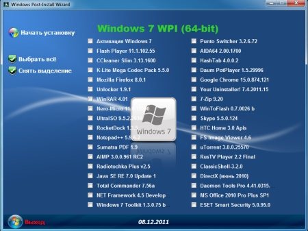 Microsoft Windows 7  SP1 x86/x64 Autorun DVD WPI - 08.12.2011