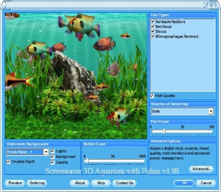 Screensaver 3D Aquarium with Fishes v4.98