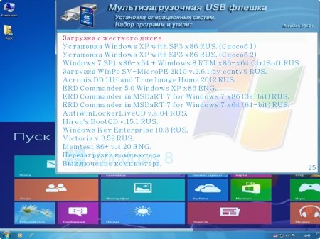 MULTIBOOT USB FLASH DRIVE v.6.0 with Windows XP/ 7/ 8 + SOFT for 8 - 16 Gb. FLASH - USB to DVD 4.7 - 8.5 Gb by AlexGen (09.2012/RUS)