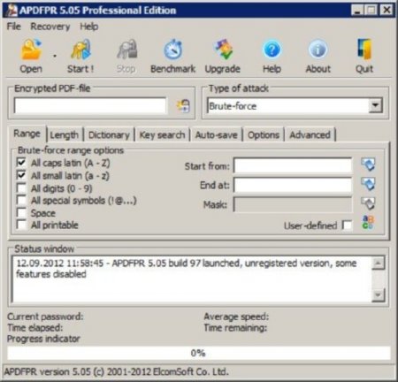 Advanced PDF Password Recovery Professional 5.05.97