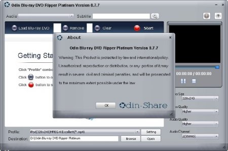 Odin Blu-ray DVD Ripper Platinum 8.7.7 