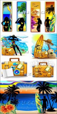 Summer travel - vector stock