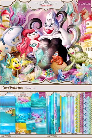 Scrap Set - Sea Princess PNG and JPG Files Full Pack