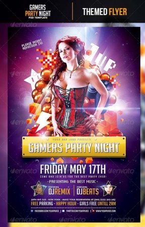 PSD - Gamers Party Night Flyer Template