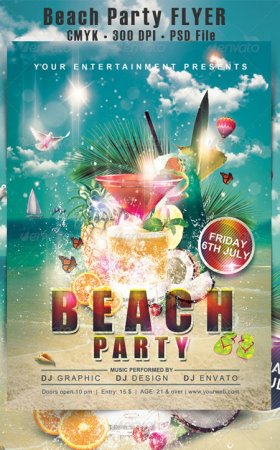 PSD - GraphicRiver Beach Party Flyer