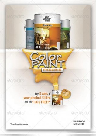 PSD - Color Paint Freebie Flyer