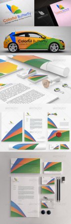 PSD - Colorful Butterfly Stationary Printing Templates