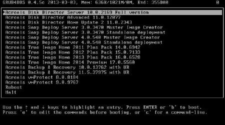 Acronis BootDVD 2013 Grub4Dos Edition v.13 13in1 (RUS/2013)
