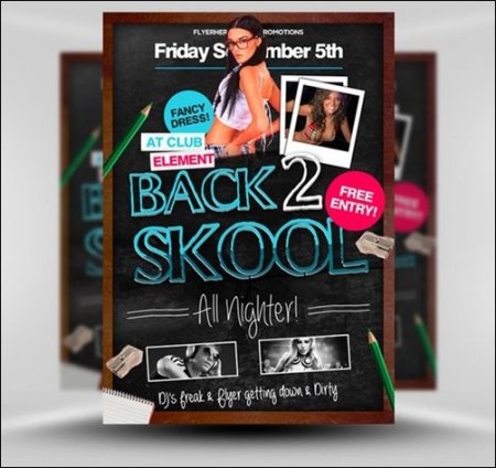 PSD - Back 2 Skool Flyer Template