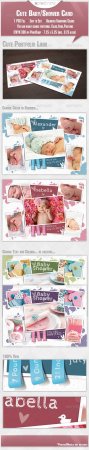 PSD -  Cute Baby Announcement/Shower Card