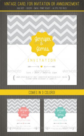 PSD -  Vintage card for Invitation or Announcement