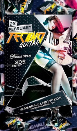 Techno Guitar Flyer Template