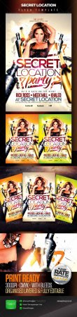 Secret Location Nightclub Party Flyer Template