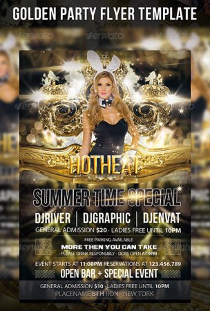 Golden Party Flyer Template