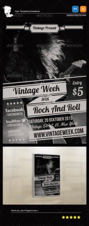 PSD - Vintage Week Flyer Template