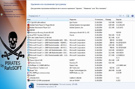 Windows 7 SP1 Ultimate PIRATES by RafoSOFT v.06.11.2014 (x64/RUS)
