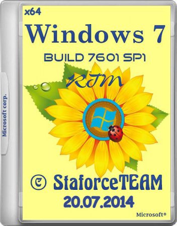 Windows 7 Build 7601 SP1 RTM StaforceTEAM 20.07.2014 (x64/DE/EN/RU)