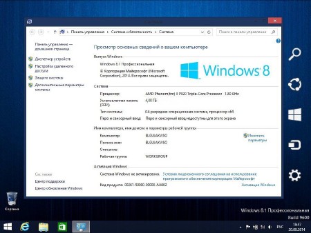 Windows 8.1 Pro Elgujakviso Edition v.21.08.14 (x86/x64/RUS/2014)