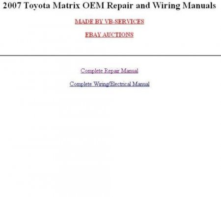 Toyota MATRIX OEM ,    