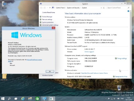 Windows 10 x86 Enterprise Technical Preview UralSOFT Build 9879 (2014/ENG/RUS)