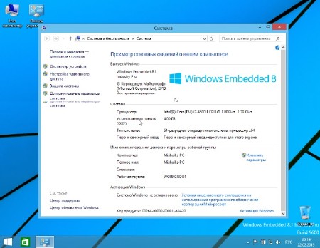 Windows Embedded 8.1 Industry Pro update 3 by Mishailis v.6 (x64/2015/RUS)